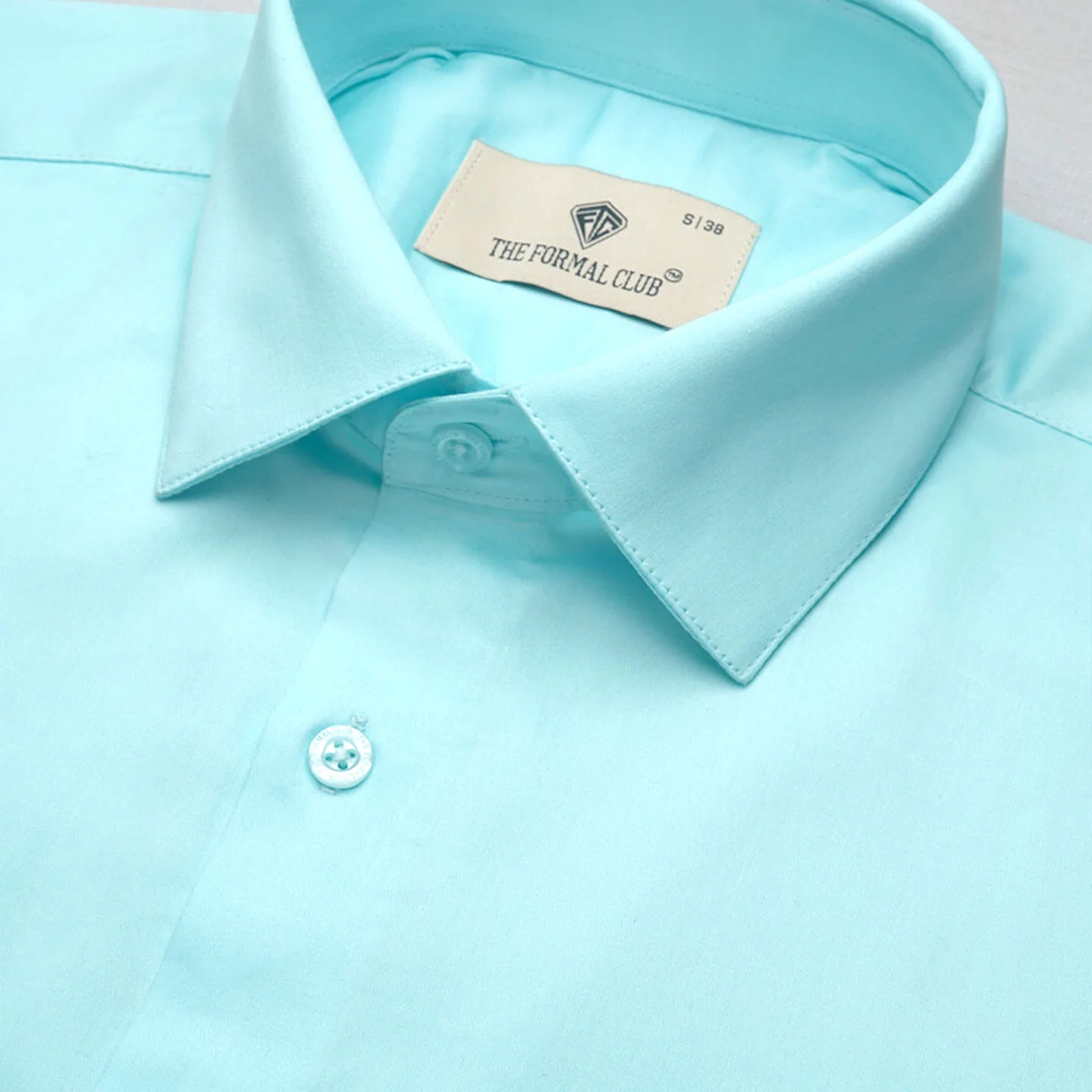 Ashley Half Sleeves Giza Cotton Shirt In Fresh Aqua - Image 5