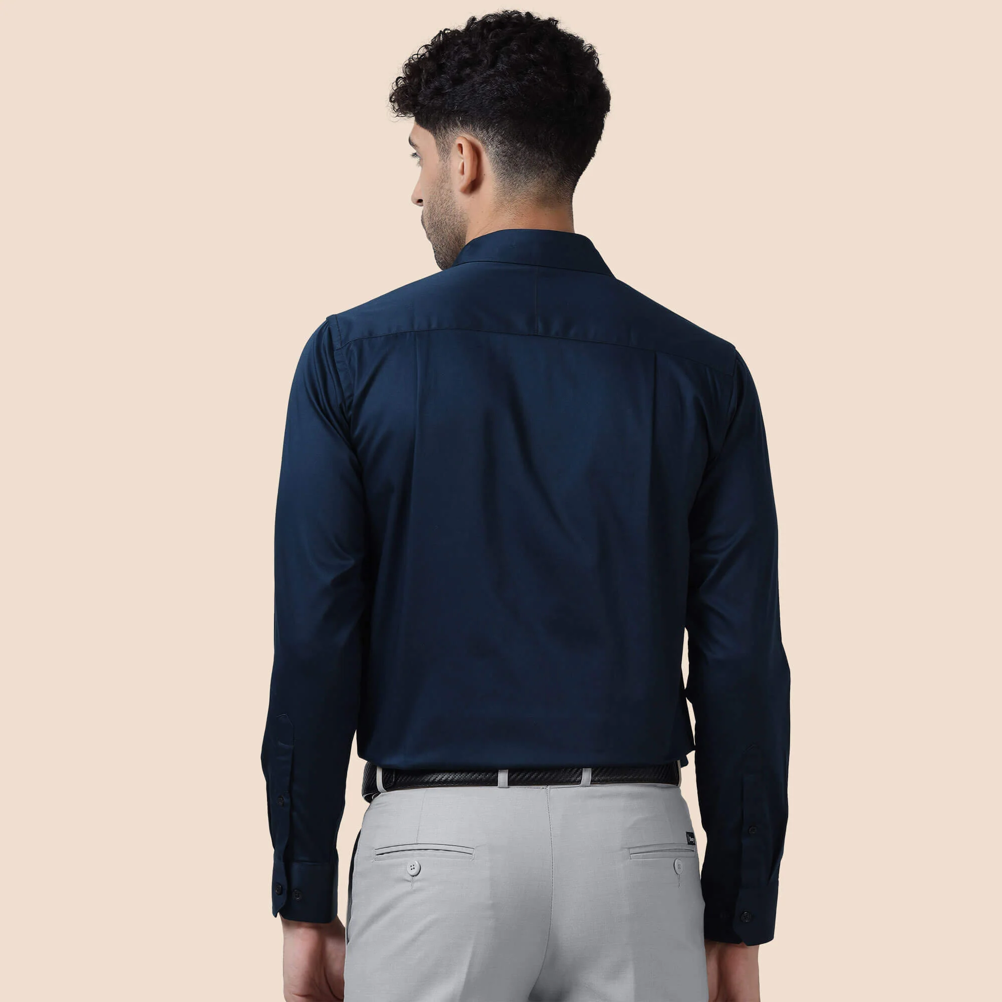Bennet Navy Shirt With Concealed Placket - Image 7