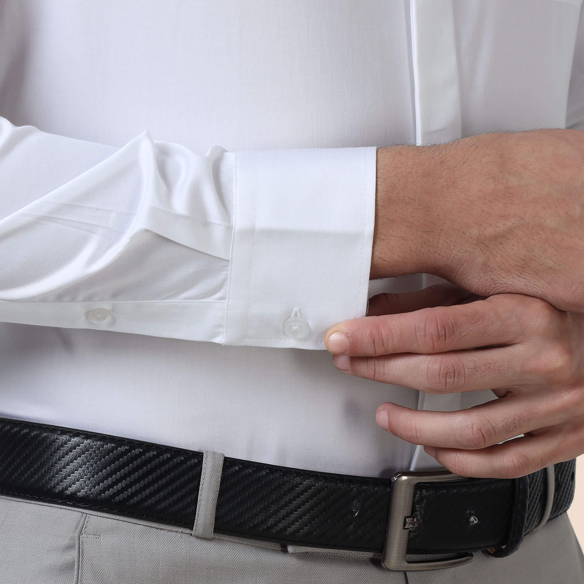 Bennet White Shirt With Concealed Placket - Image 6