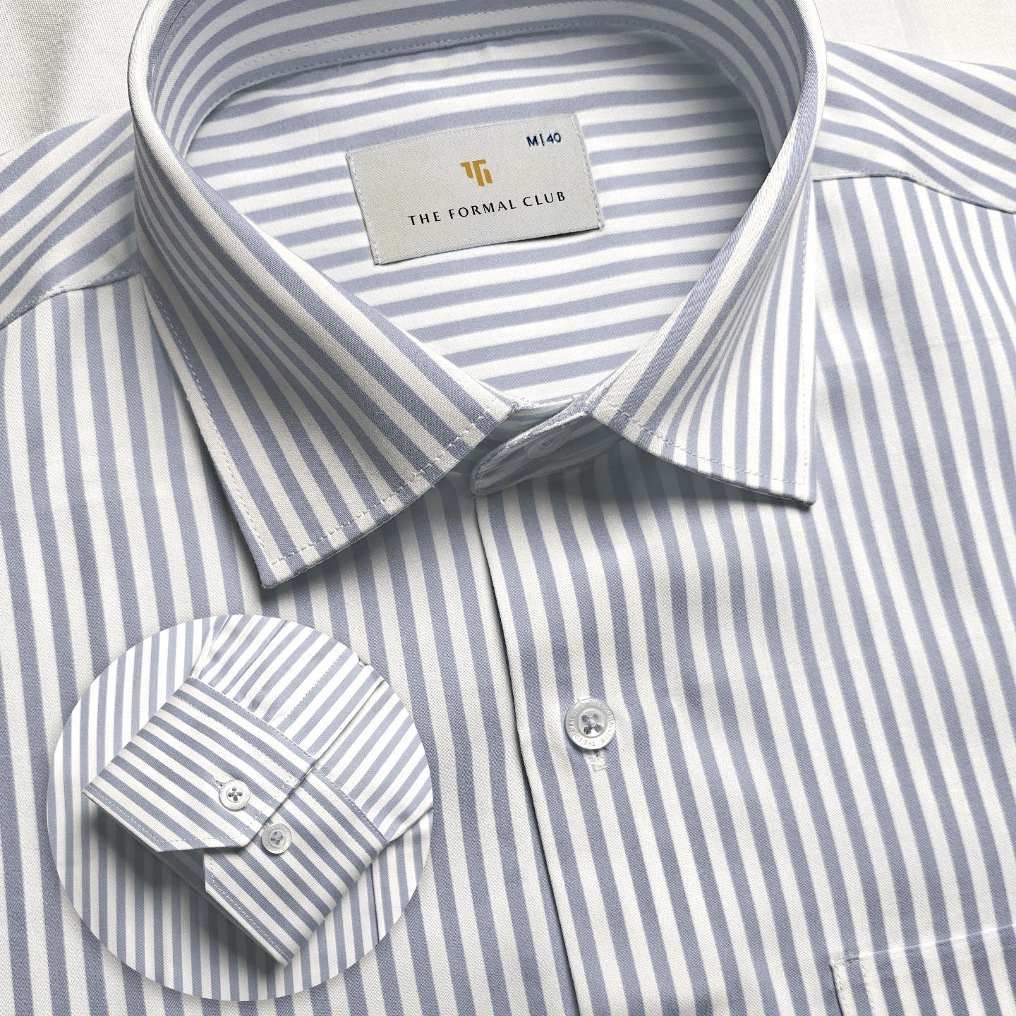 Boardroom Bengal Stripes Shirt In Space Grey - Image 7