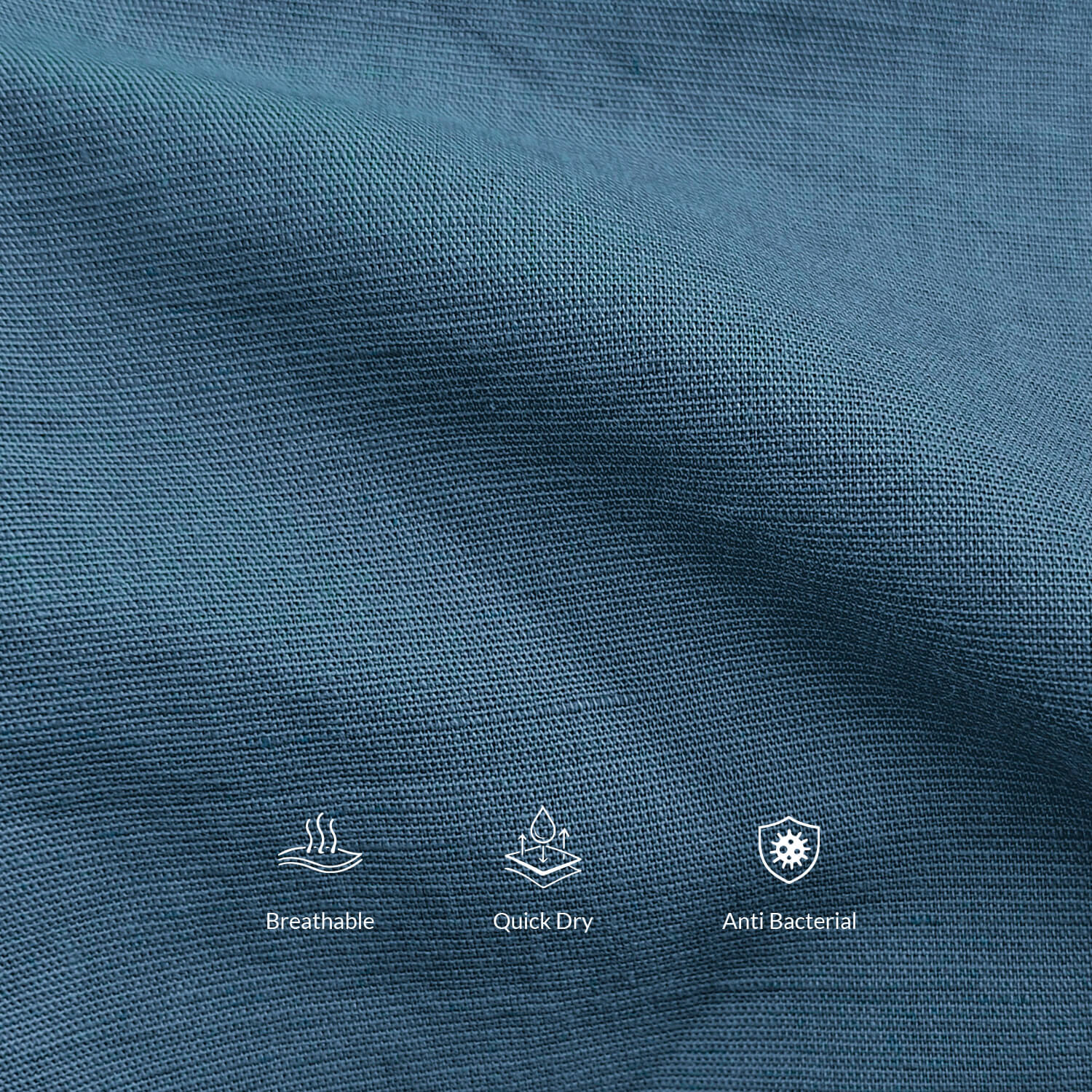 Breeze Linen Half Sleeves Shirt In Indigo - Image 2