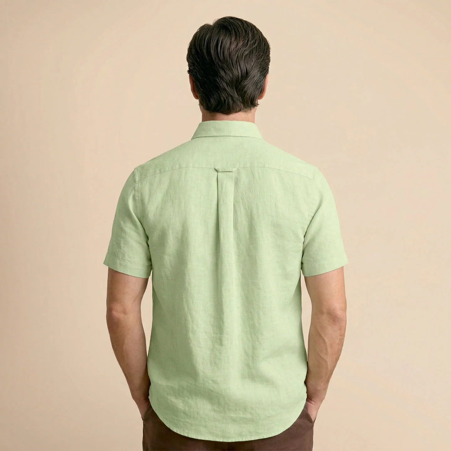 Breeze Linen Half Sleeves Shirt In Grass - Image 4