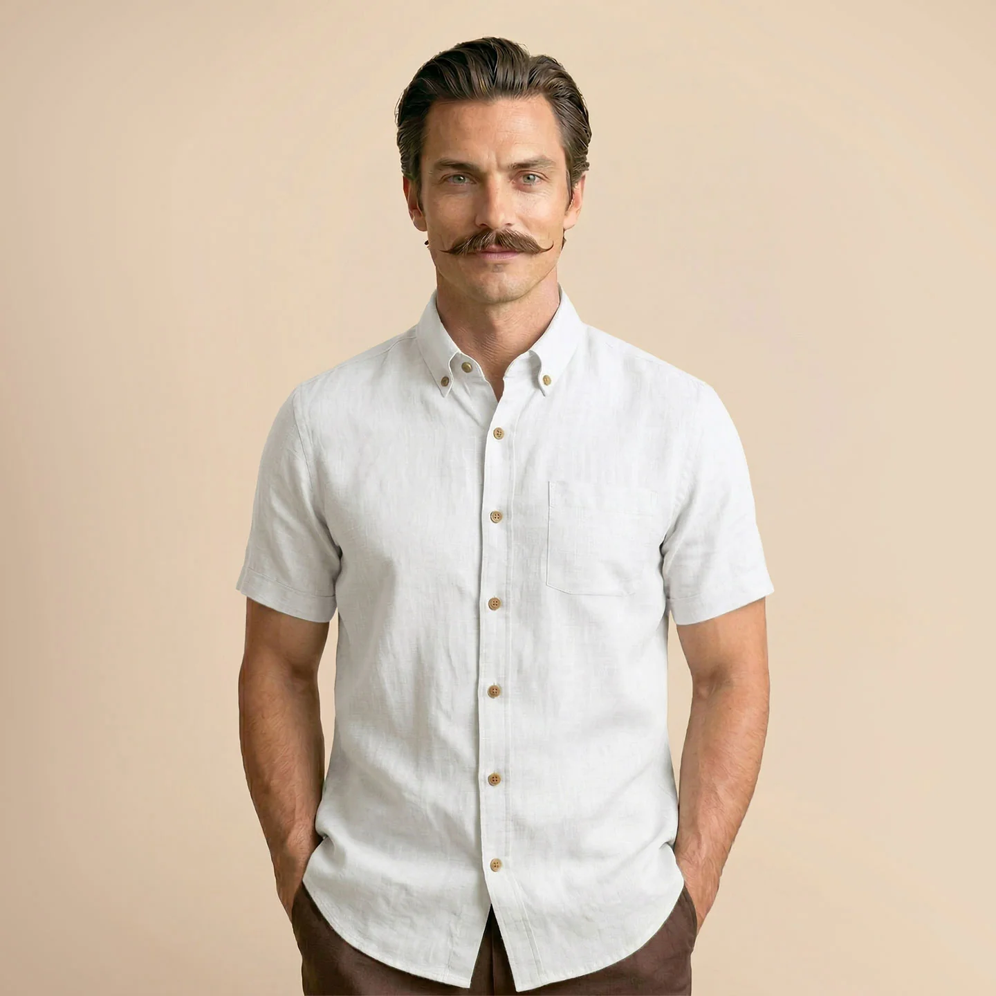 Breeze Linen Half Sleeves Shirt In Snow - Image 6
