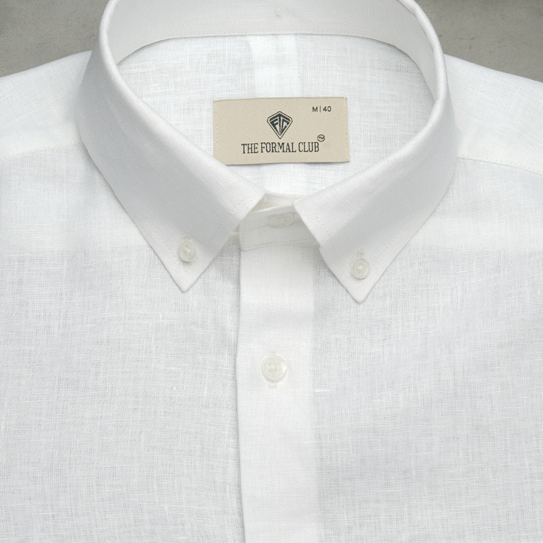 Cedar Pure Linen Full Sleeves Shirt in Snow - Image 7