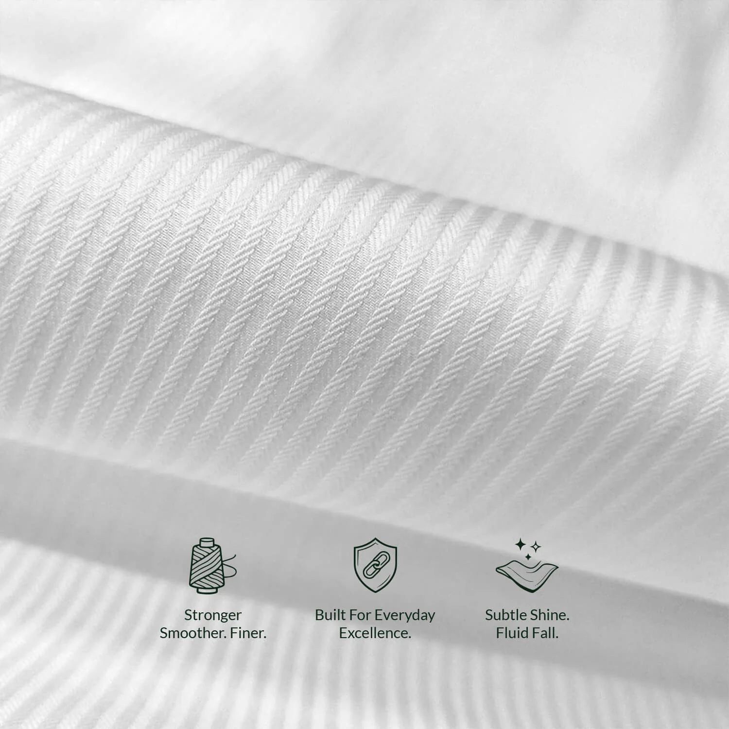 Crest Self Stripe 2 Ply Giza Shirt in Cloud White - Image 2