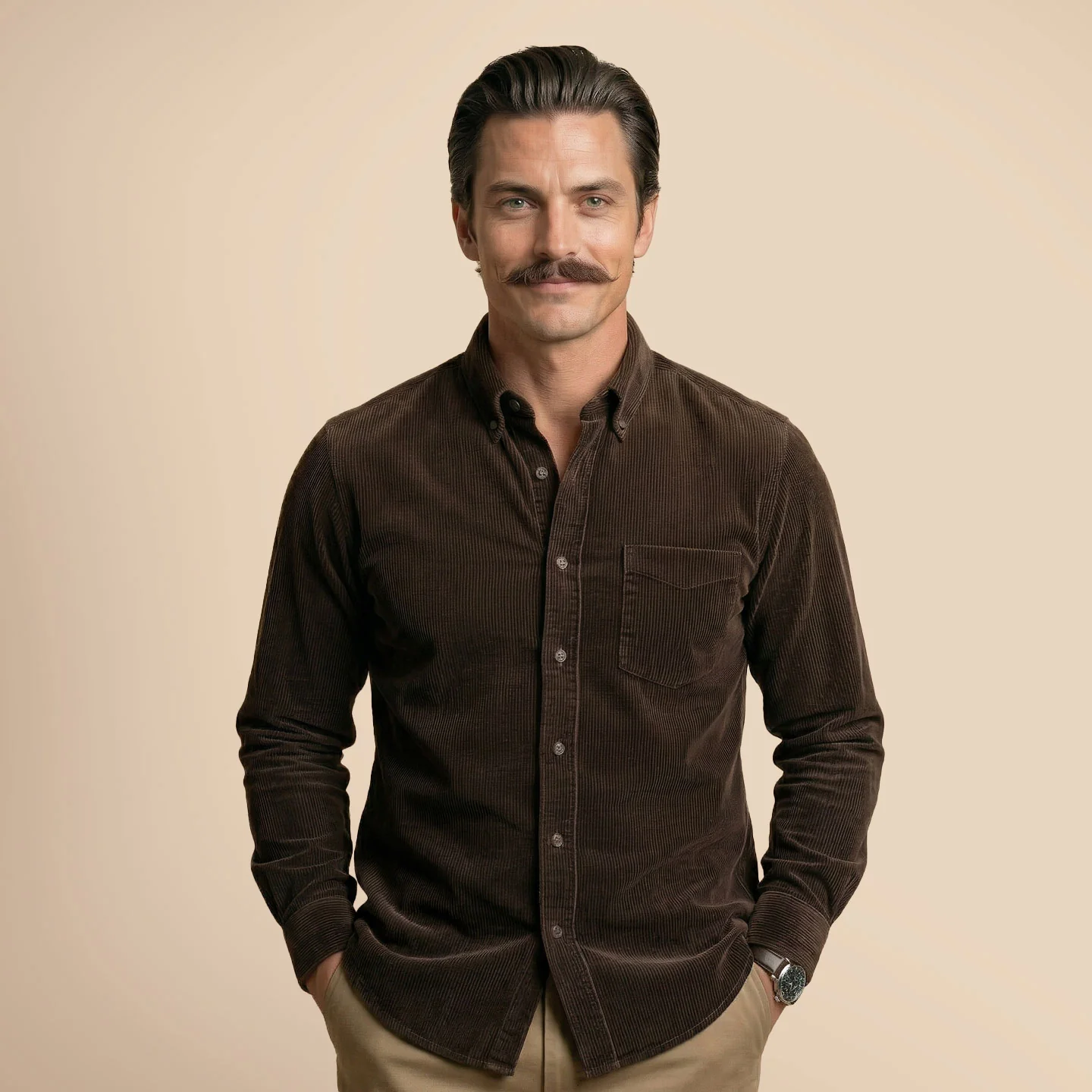 Cruise Corduroy Shirt In Chestnut - Image 8