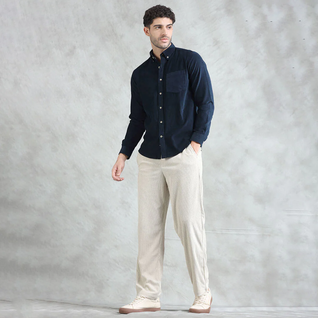 Cruise Corduroy Shirt In Navy Saphire - Image 10