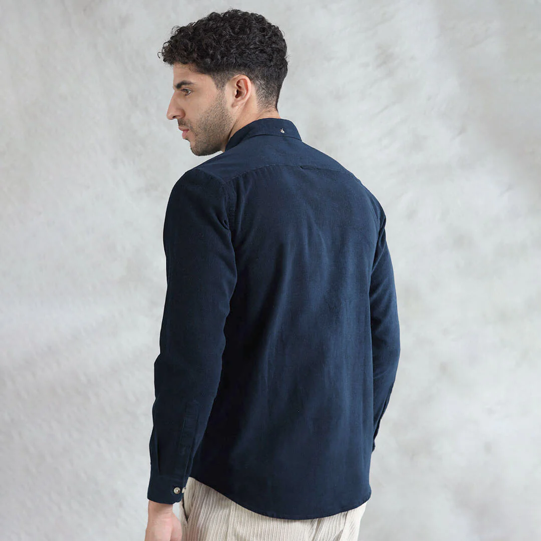 Cruise Corduroy Shirt In Navy Saphire - Image 6
