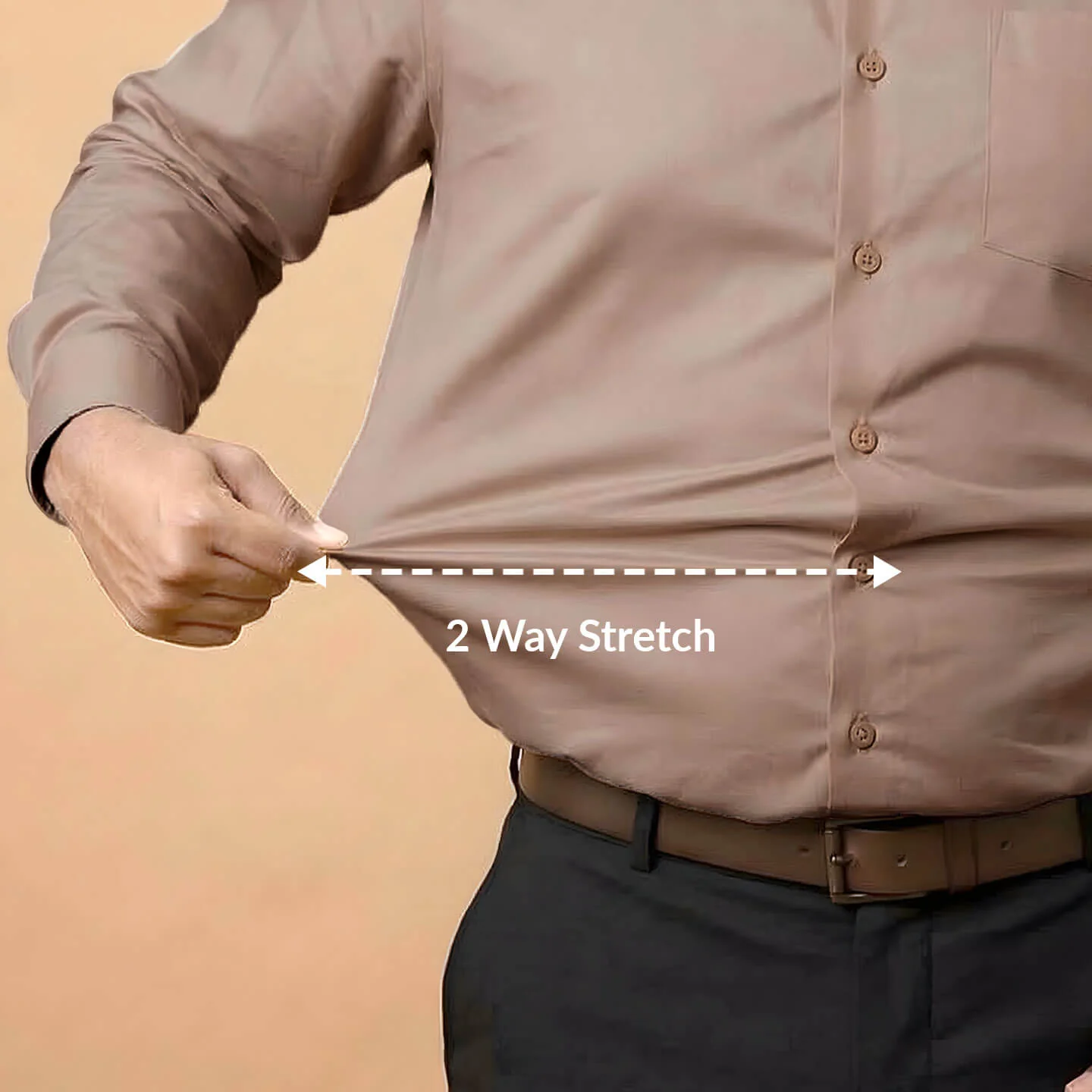 Flexi Stretch Plus Shirt in Latte - Image 2