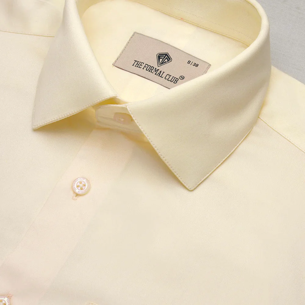 French Cuff Giza Cotton Shirt In Lemon Frost - Image 4