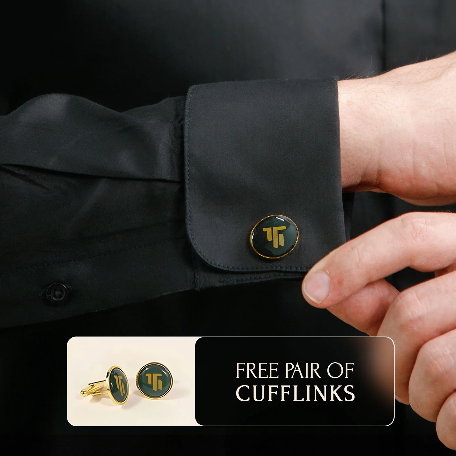 French Cuff Giza Cotton Shirt In Raven - Image 5