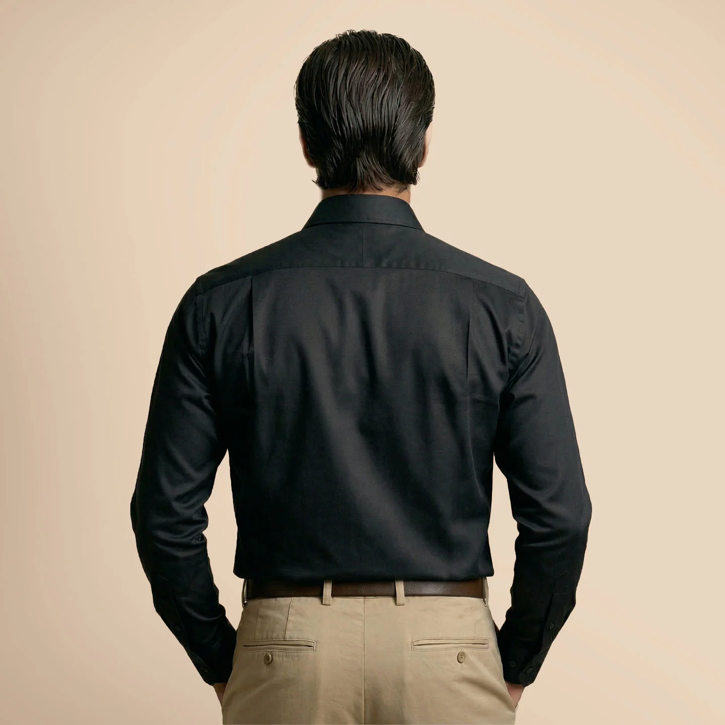 French Cuff Giza Cotton Shirt In Raven - Image 7