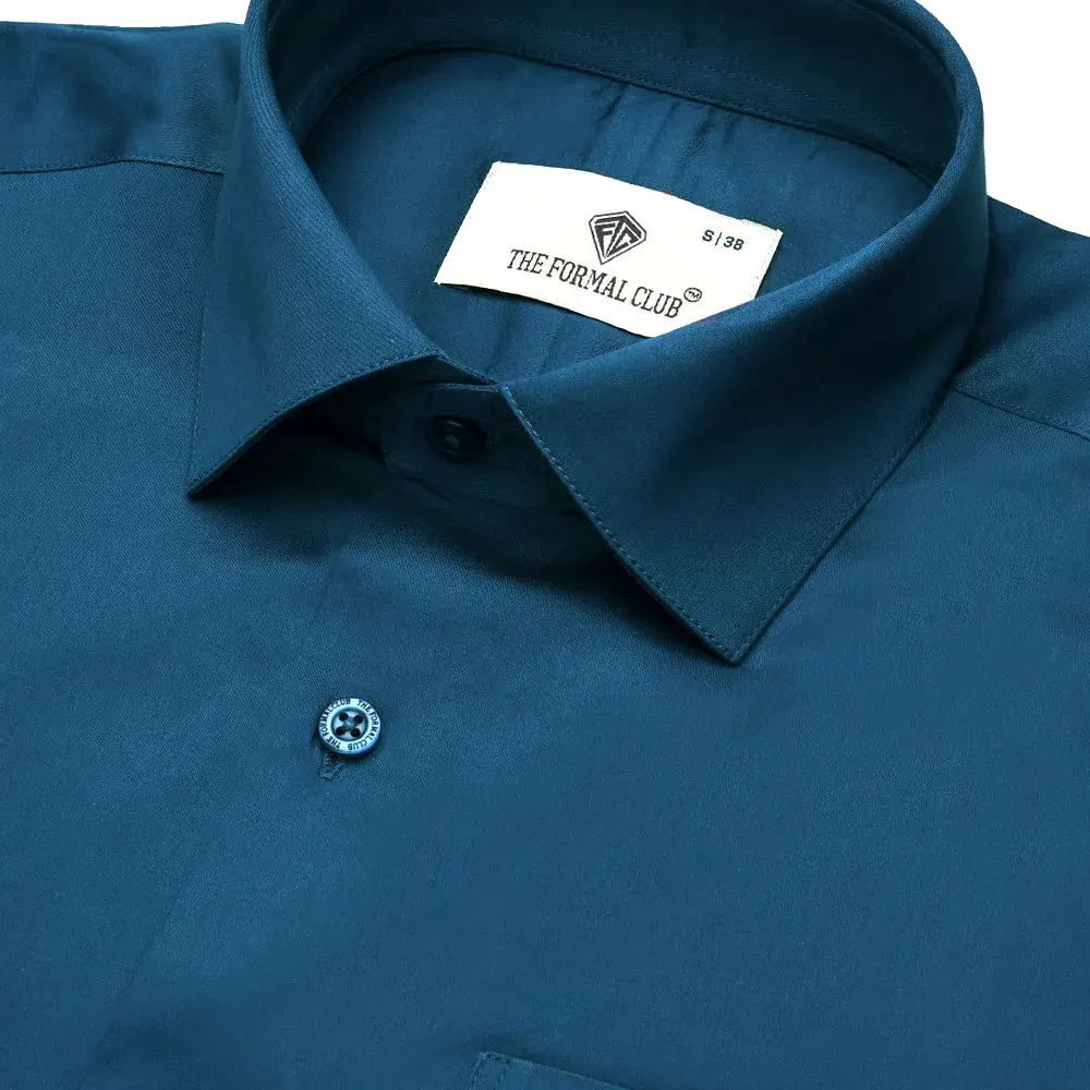 French Cuff Giza Cotton Shirt In Slate Blue - Image 4
