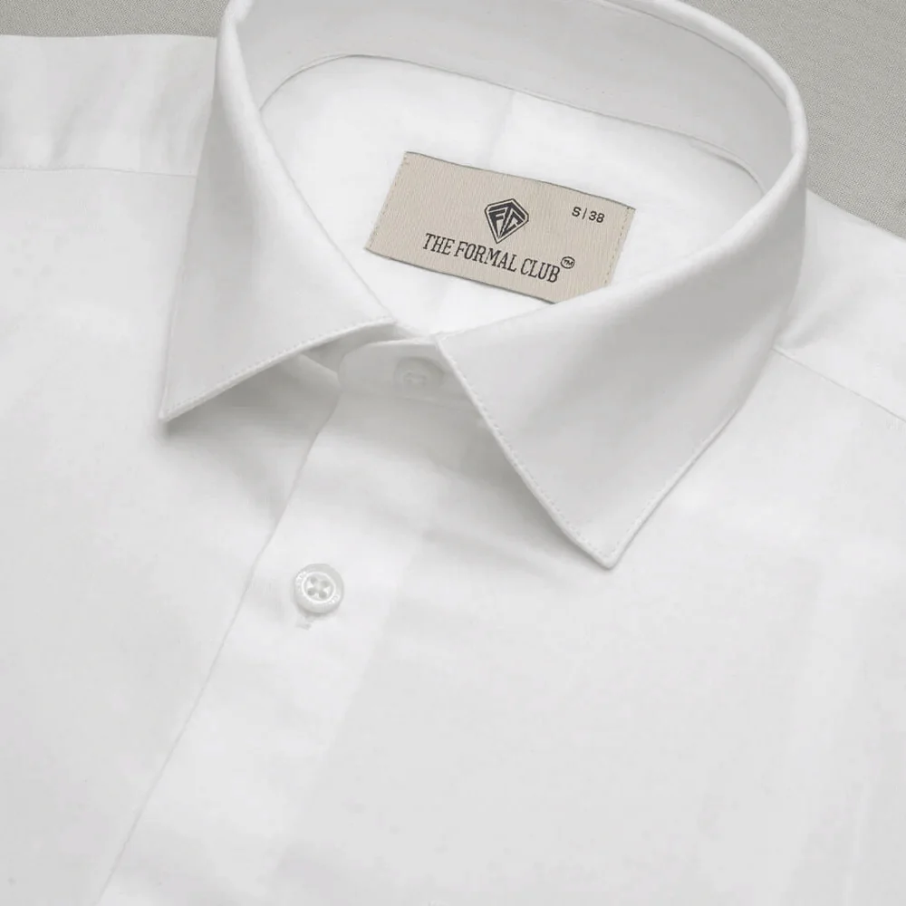 French Cuff Giza Cotton Shirt In Snow - Image 4
