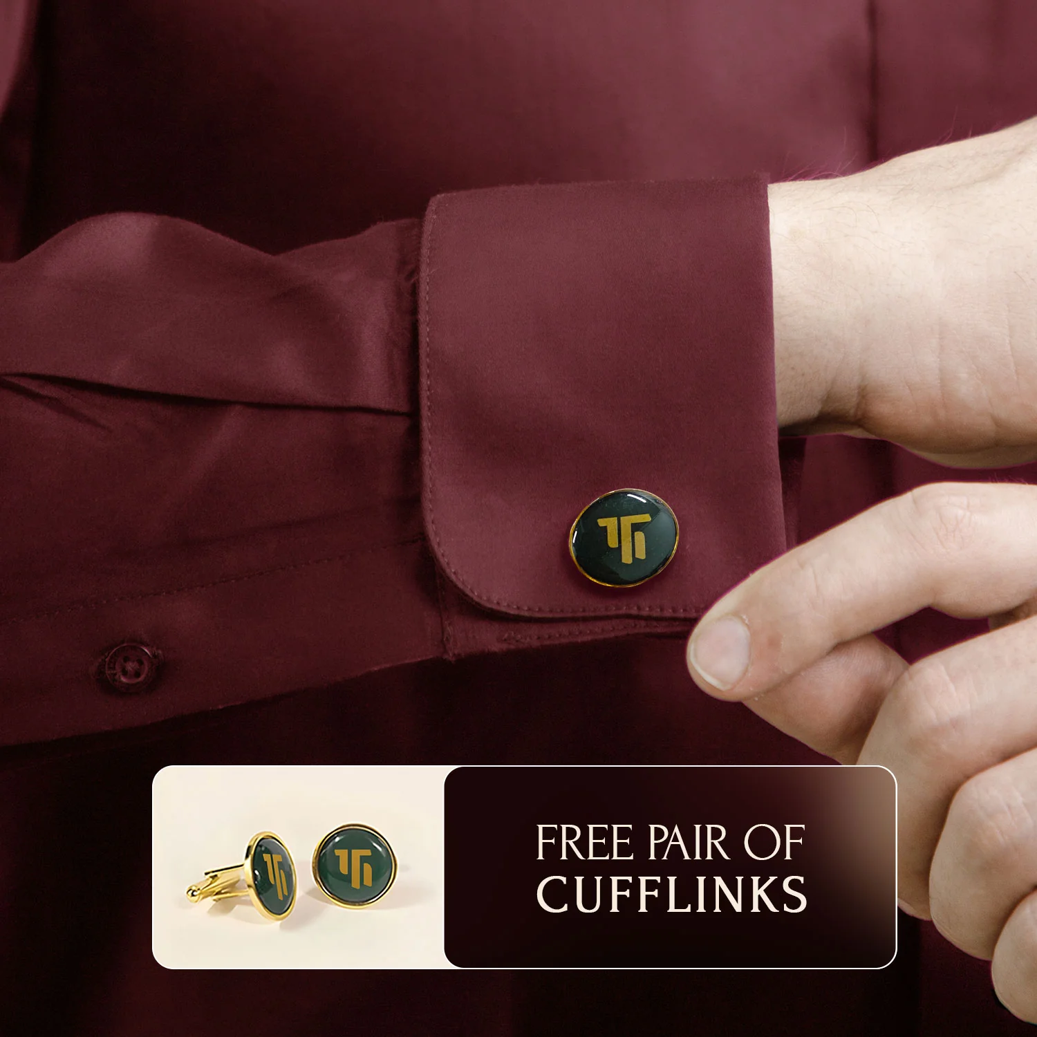 French Cuff Giza Cotton Shirt In Wineberry - Image 3