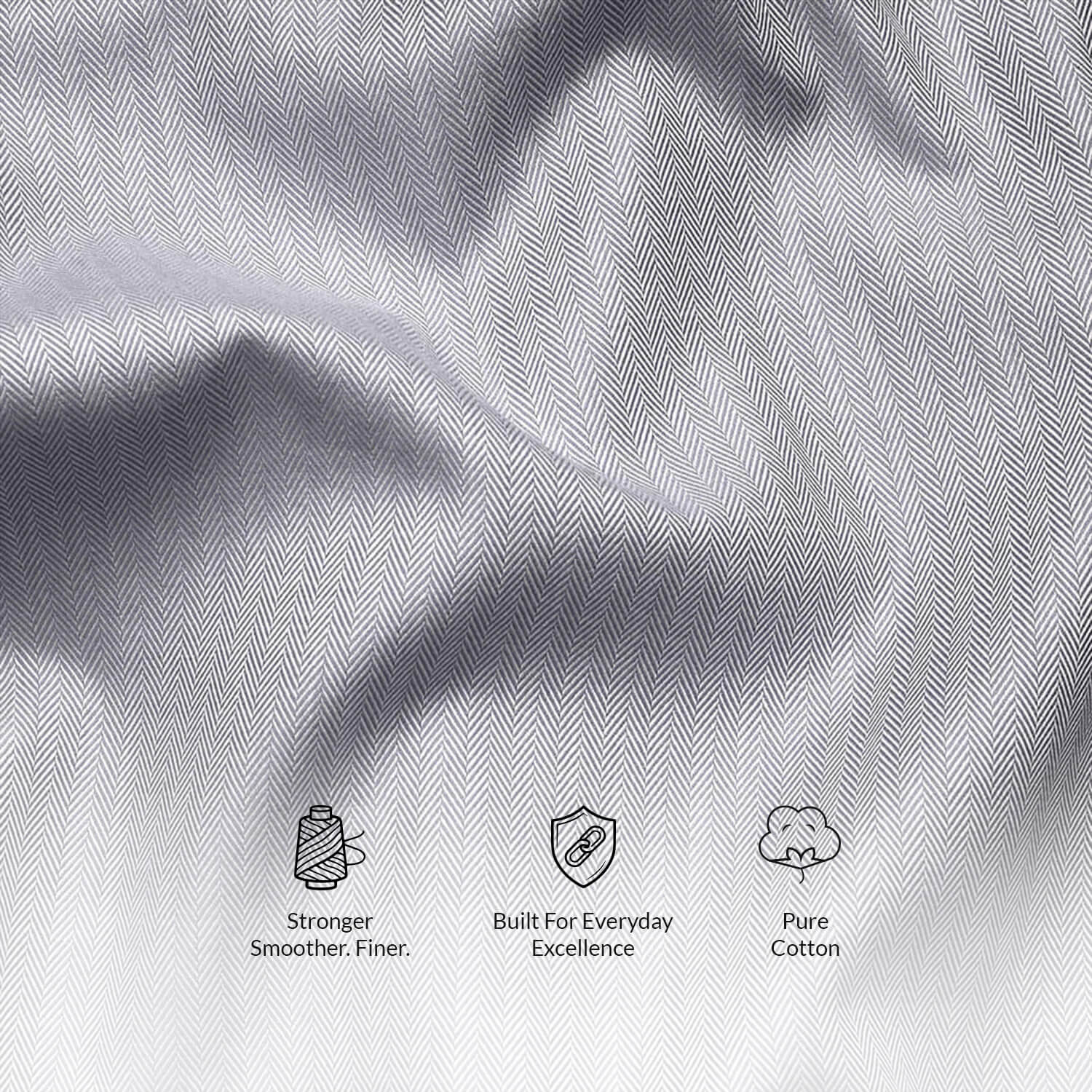 Imperial Herringbone 2 Ply Giza Shirt In Silver Grey - Image 2