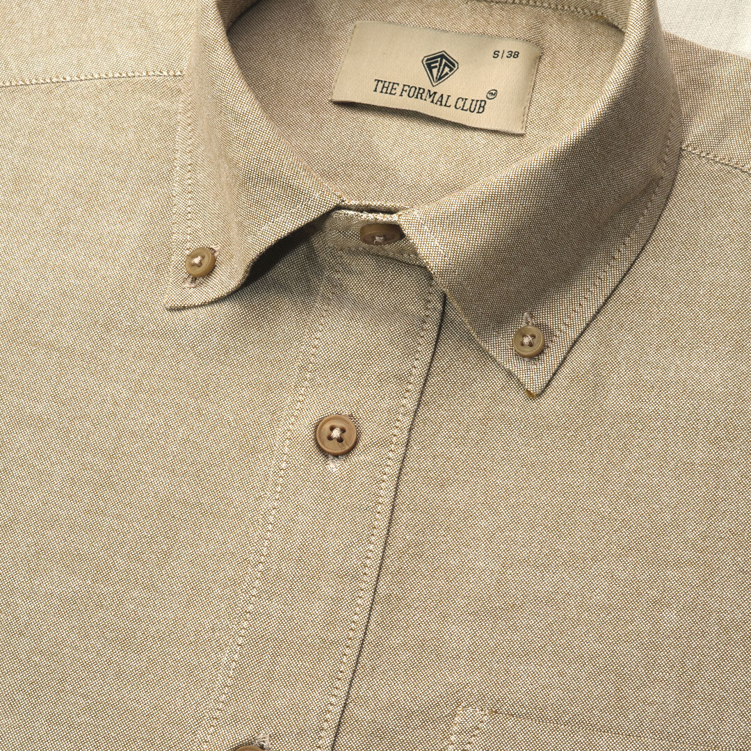 Regal Oxford Solid shirt in Almond - Image 3