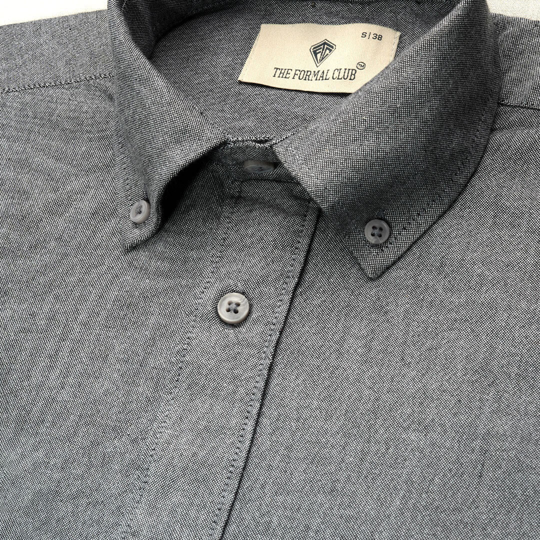Regal Oxford Solid shirt in Ash Grey - Image 3
