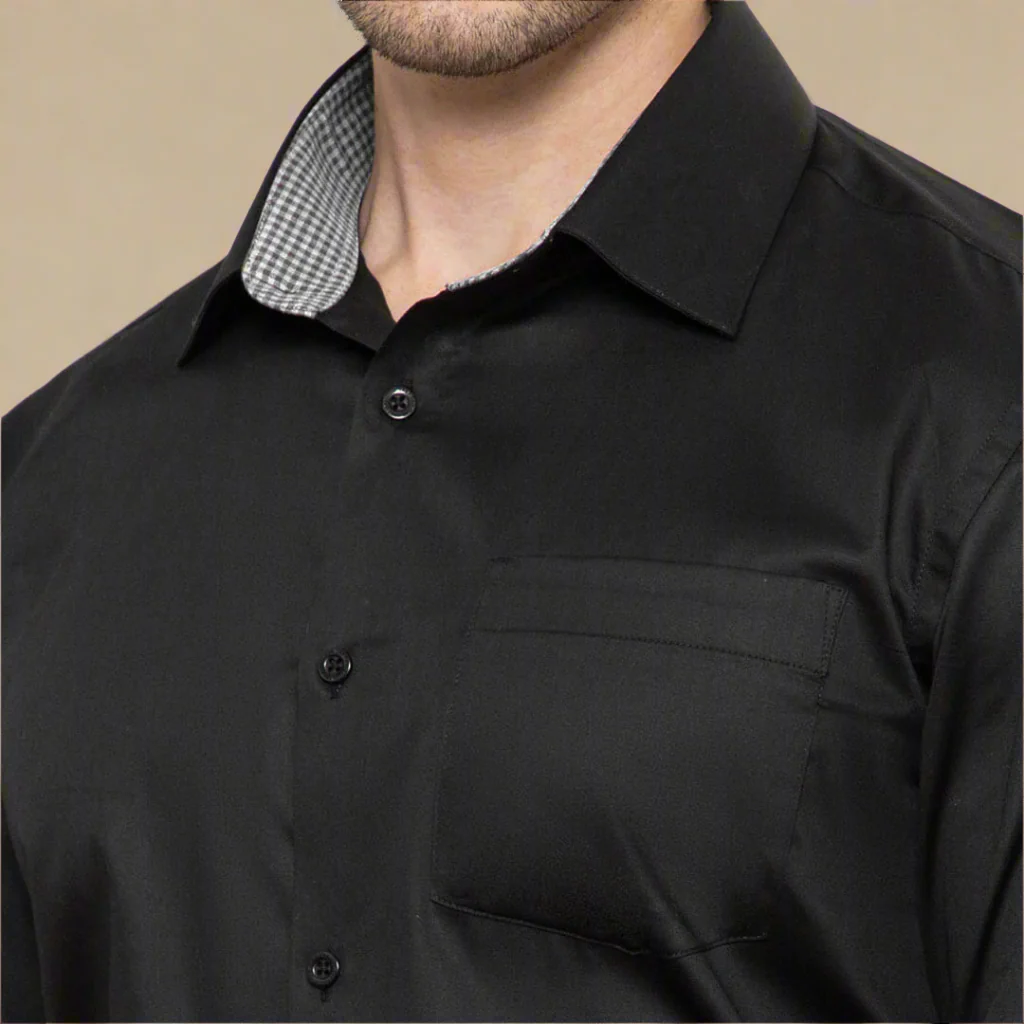 Vintage Black Shirt with Houndstooth - Image 2
