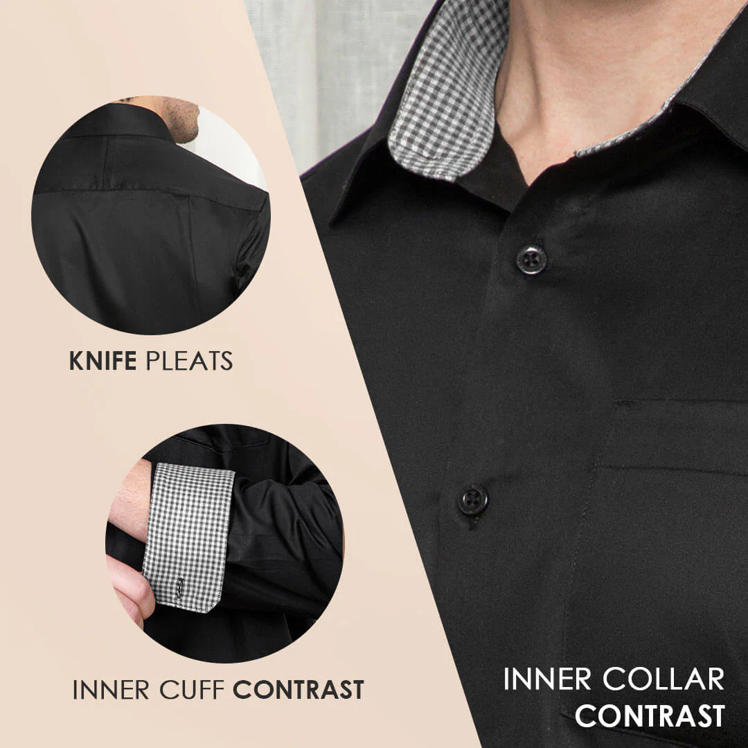 Vintage Black Shirt with Houndstooth - Image 3