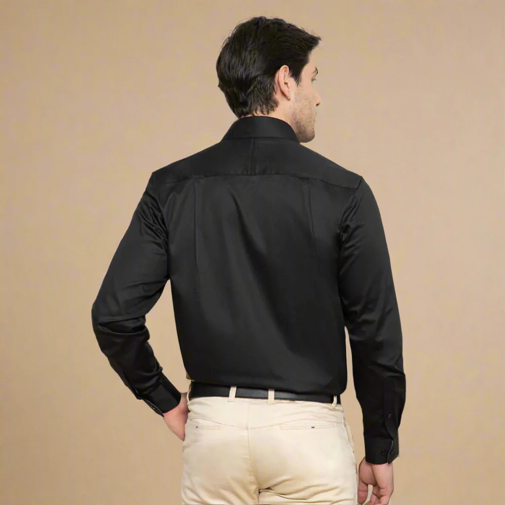 Vintage Black Shirt with Houndstooth - Image 5