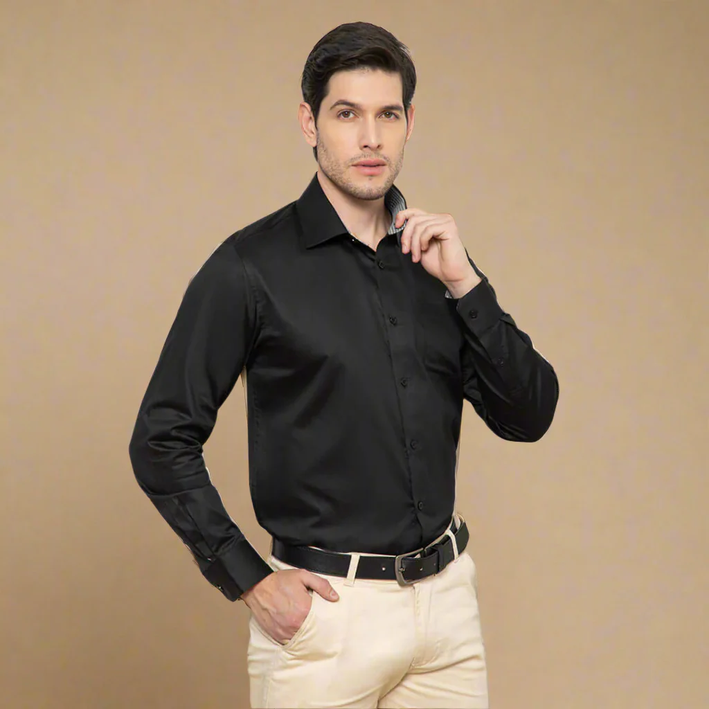 Vintage Black Shirt with Houndstooth - Image 7