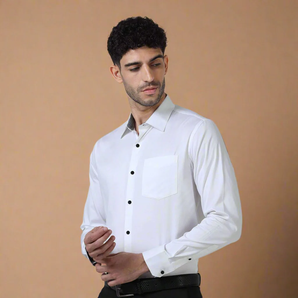 Vintage White Shirt With Black Buttons - Image 8